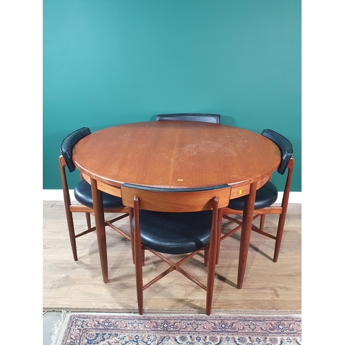 178 - A G-plan mid-Century extending Dining Table, four Chairs and a Sideboard, the Sideboard fitted four ... 