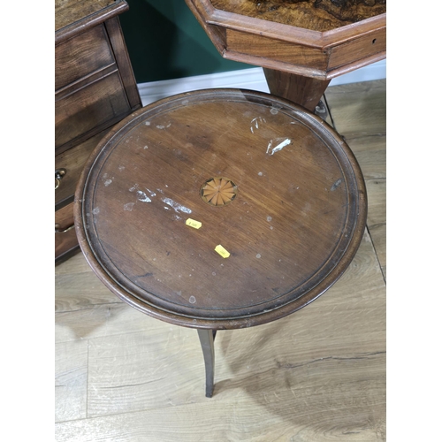 180 - A Victorian walnut octagonal Sewing Table, a mahogany Chest with pull down front above two drawers, ... 