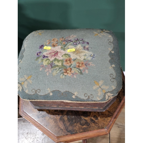 180 - A Victorian walnut octagonal Sewing Table, a mahogany Chest with pull down front above two drawers, ... 