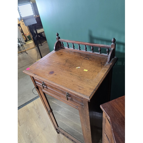 184 - A bowfront Chest of six drawers on bracket supports, 3ft 5in H x 1ft 10in W, A/F, and a 19th Century... 