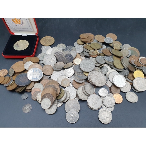 198 - A Collection of mainly British silver and copper Coins including some pre 47, plus Medallions, etc