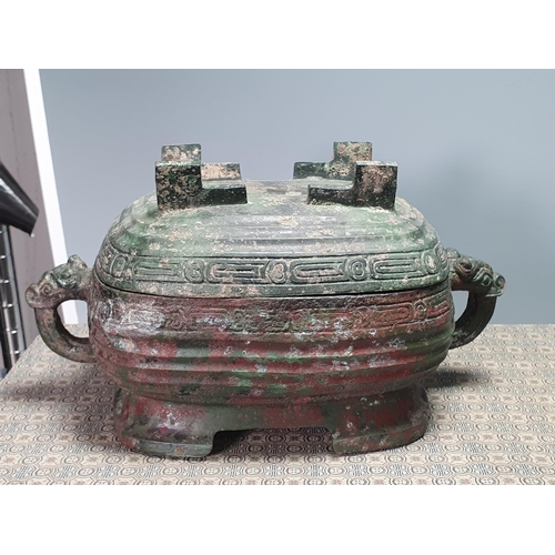 204 - Two replicas of original Ancient Bronze items in the collection of the Palace Museum, Beijing; Xu Fo... 