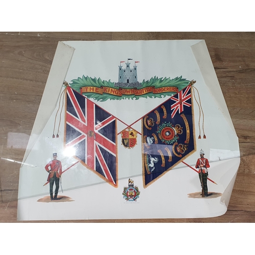 205 - A King's own Scottish Borderers, late 19th Century Scroll, depicting the regimental colours, and a p... 