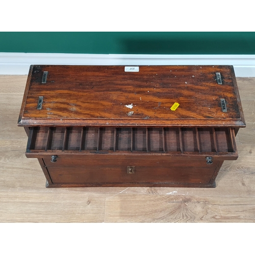 237 - An oak Counter Top Shop Cabinet, fitted four drawers with moulded top and plinth base, 14