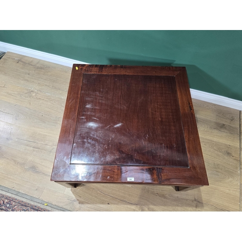 243 - A Chinese style hardwood Coffee Table, 2ft 9in square, 1ft 4in H, (R6)