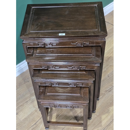 246 - A Nest of four Chinese hardwood Tables, (R6)