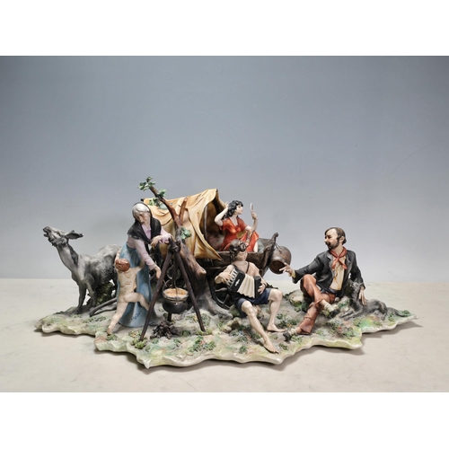 252 - A Capo Di Monte Figure Group of Gipsies (R3)