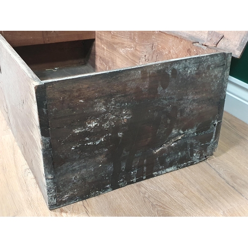 29 - An antique oak Book Box of plank construction 2ft 5in W x 11in H (R3)