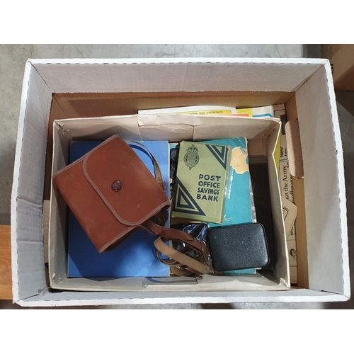 335 - Three boxes containing various Football Programmes, mostly Shrewsbury Town FC, a small Stamp Album, ... 