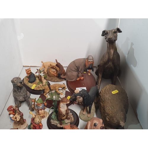 336 - A selection of mostly resin Figures of various animals, (R4)