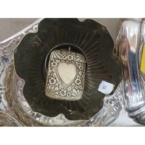 341 - A quantity of plated ware including tea and coffee service, stands, etc, (R4)