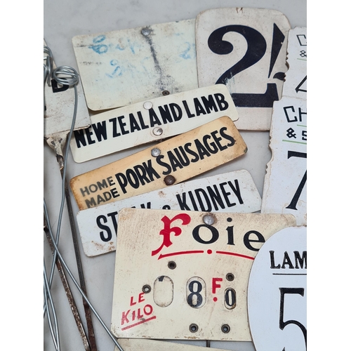 37 - A collection of assorted Butchers and Grocers Shop Labels/Tags. (Cab).