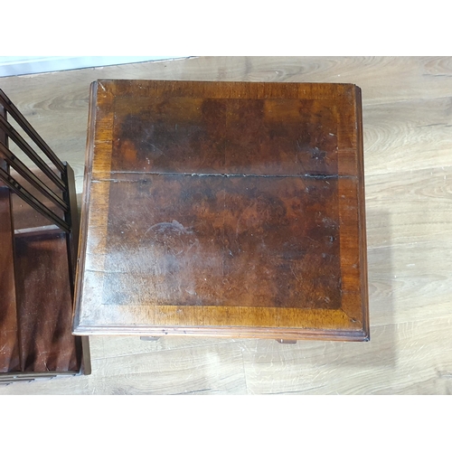 409 - An Edwardian walnut revolving Bookcase 2ft 10in H x 1ft 6in W and a walnut veneered Bedside Cupboard... 