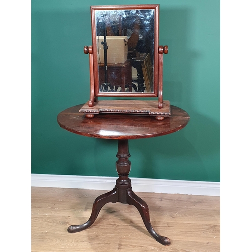 412 - A Georgian mahogany Tripod Table on turned column and tripod base 2ft 6in D x 2ft 4in H and a Victor... 