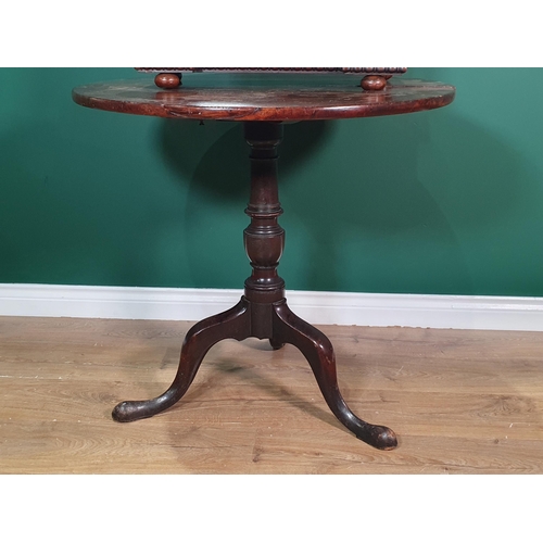 412 - A Georgian mahogany Tripod Table on turned column and tripod base 2ft 6in D x 2ft 4in H and a Victor... 