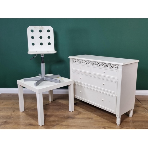 416 - A white painted Chest of two short and two long drawers 3ft W x 2ft 6in H (R3)