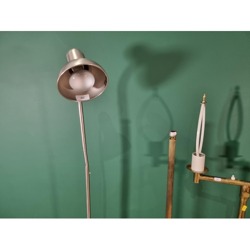 486 - A pair of adjustable brass Standard Lamps with marble bases, an Anglepoise Lamp and another brass St... 