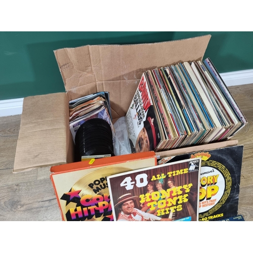 488 - A box of vinyl LP Albums and Singles including Little Richard, Barbra Streisland, Shirley Bassey, et... 