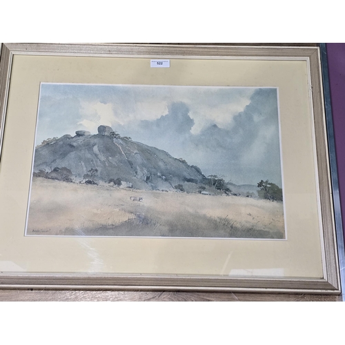 522 - DOUGLAS TANNAHILL, Landscape with Cattle, watercolour, 15in x 22in, a selection of modern framed and... 