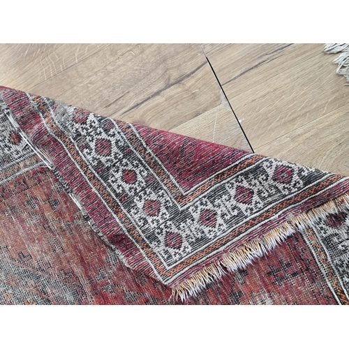 526 - A small Persian Prayer Rug, worn, a pair of pink ground Rugs and two others, (5) (R1)