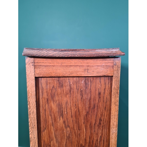 538 - An oak Cabinet with sunburst leaded glazed panel door, 3ft 8in H x 1ft 11in W x 10in D, (R6)