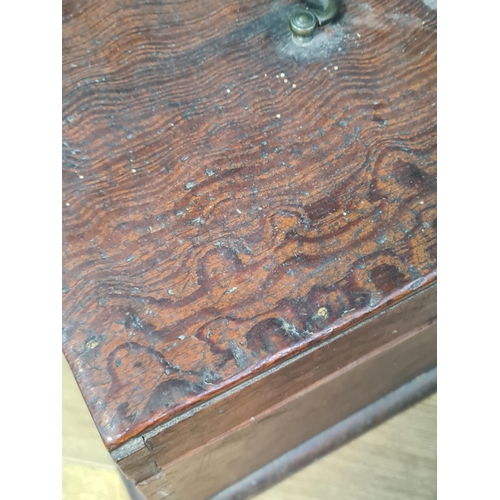 547 - An antique Table Desk with sloping hinged top, 1ft 6in W, and a pitch pine Box with hinged cover, 1f... 