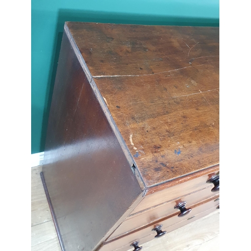 618 - A 19th Century mahogany Chest of two short and three long drawers A/F 3ft 7in W x 3ft H (R7)