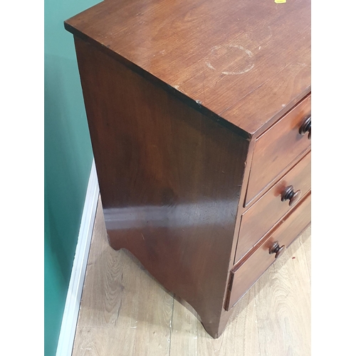 651 - A 19th Century mahogany Chest of two short and two long drawers 3ft W x 2ft 11in H (R8)