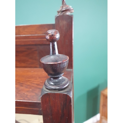 655 - A Victorian rosewood and inlaid Credenza with mirror back above single drawer and pair of cupboard d... 