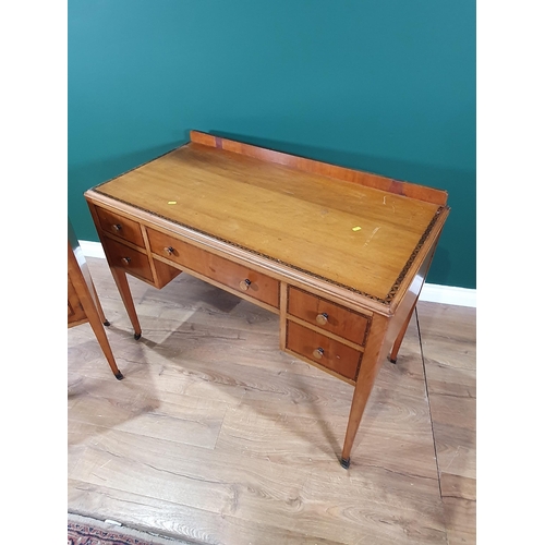 658 - A walnut Dressing Chest fitted five drawers 3ft 6in W x 2ft 8in H and a Pot Cupboard with inlaid doo... 