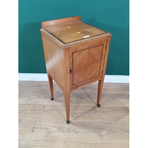 658 - A walnut Dressing Chest fitted five drawers 3ft 6in W x 2ft 8in H and a Pot Cupboard with inlaid doo... 