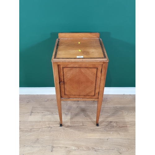 658 - A walnut Dressing Chest fitted five drawers 3ft 6in W x 2ft 8in H and a Pot Cupboard with inlaid doo... 