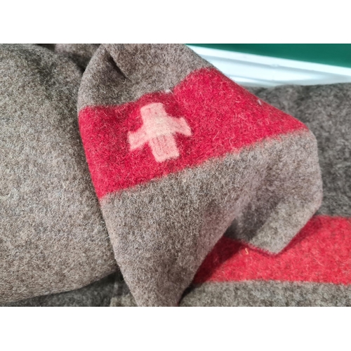 710 - Three vintage woolen Red Cross Blankets (R9)