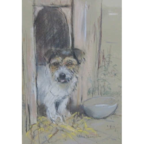 302 - NORAH HOWARTH. A Shepherd and his Dog, signed, coloured chalks, 11 1/4 x 15 in ; and two other drawi... 