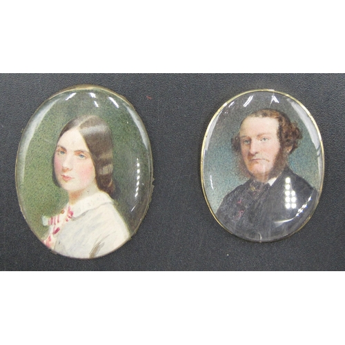 311 - ENGLISH SCHOOL, 19TH CENTURY. Portrait miniature of two Girls, wearing white dresses, both standing ... 