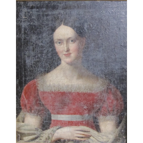 361 - SCANDINAVIAN SCHOOL CIRCA 1830. Portrait of a lady, said to be Cristina E Tordsleff (?), half-length... 