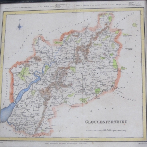 365 - An engraved map of the County of Gloucestershire, c. 1833, published by J.Duncan, Paternoster Row; a... 