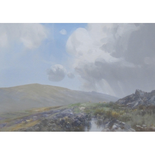 370 - FREDERICK JOHN WIDGERY RI. A Dartmoor Landscape, signed, gouache,9 1/2 x 13 1/4 in; and three other ... 