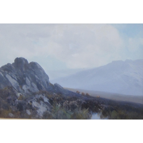 370 - FREDERICK JOHN WIDGERY RI. A Dartmoor Landscape, signed, gouache,9 1/2 x 13 1/4 in; and three other ... 