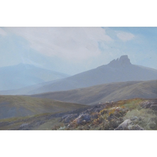 370 - FREDERICK JOHN WIDGERY RI. A Dartmoor Landscape, signed, gouache,9 1/2 x 13 1/4 in; and three other ... 