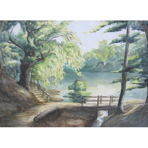 378 - ELIZABETH H. ELLISON. A garden Landscape, signed and dated 1990, watercolour, 24 x 26 in; together w... 