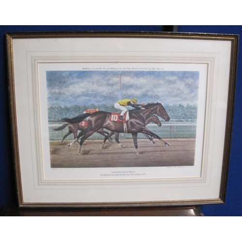 379 - ****AMENDMENT****
Three colour prints after Richard Stone Reeves depicting Racing Subjects; and a fu... 