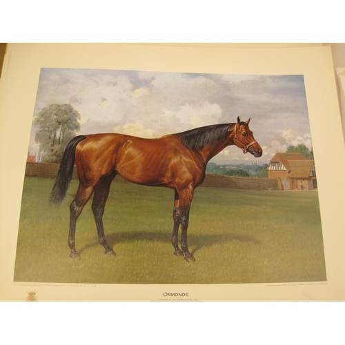 387 - A set of six colour lithographs from  'The Derby Portfolio' depicting the racehorses Mill Reef, Barh... 