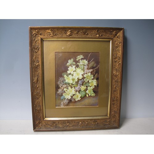 371 - CHARLOTTE JAMES. A Still Life of Primroses, signed, watercolour, 8 x 6 in; a watercolour by James Wi... 