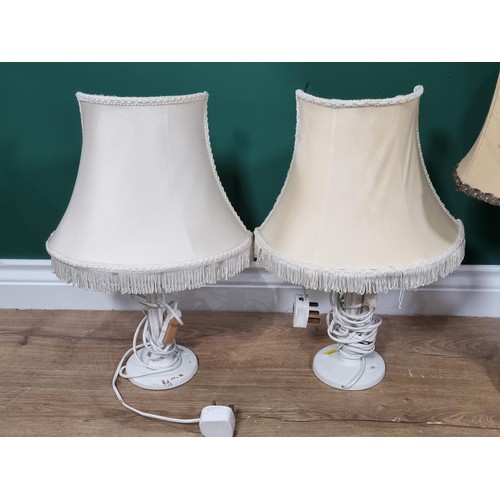 469 - Three gilt Table Lamps and two white Table Lamps, failed PAT, (R6)