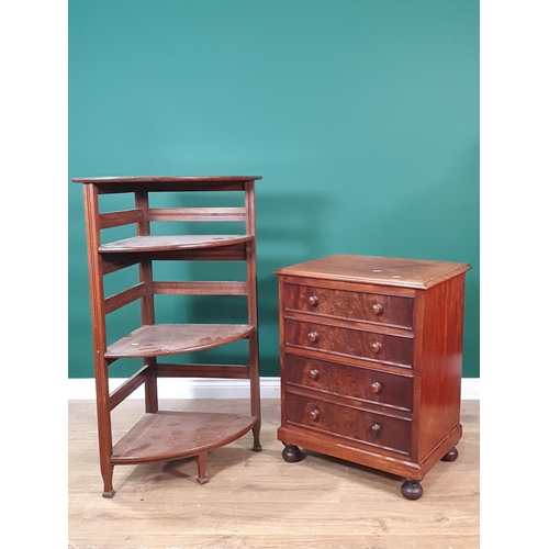 492 - A 19th Century mahogany Chest Commode on bun feet 2ft 6in H x 1ft 10in W  and an Early 20th Century ... 