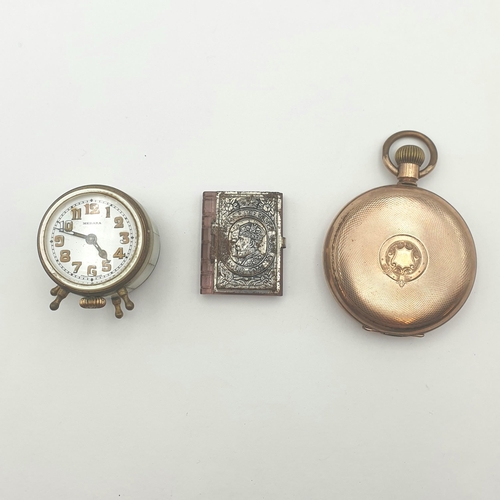 258 - An early 20th century Pocket Watch in gold-plated case, the white enamelled dial having Roman numera... 