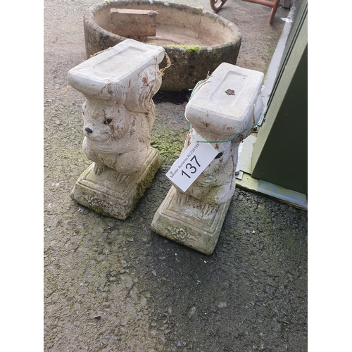 137 - A Pair of Squirrel Bench ends