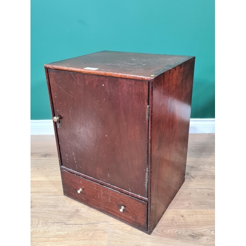 14 - A mahogany Record Cabinet fitted single door above drawer, (R3)