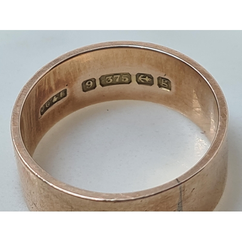 145 - An Edward VII 9ct gold wide Wedding Ring, Birmingham 1906, 5.5gms